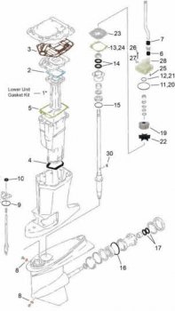 115 hp Yamaha outboard component drawing